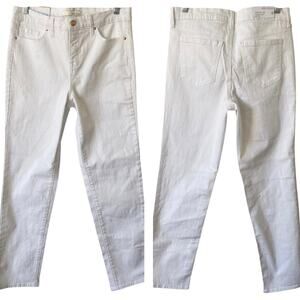 NEW ELLA MOSS Straight Leg Mid-Rise Ankle Jean Size 6 White Stretch Classic